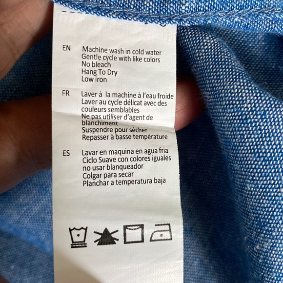 Urbanman linen/rayon casual, chambray, summer, beach, button down shirt! Size M - Picture 12 of 13